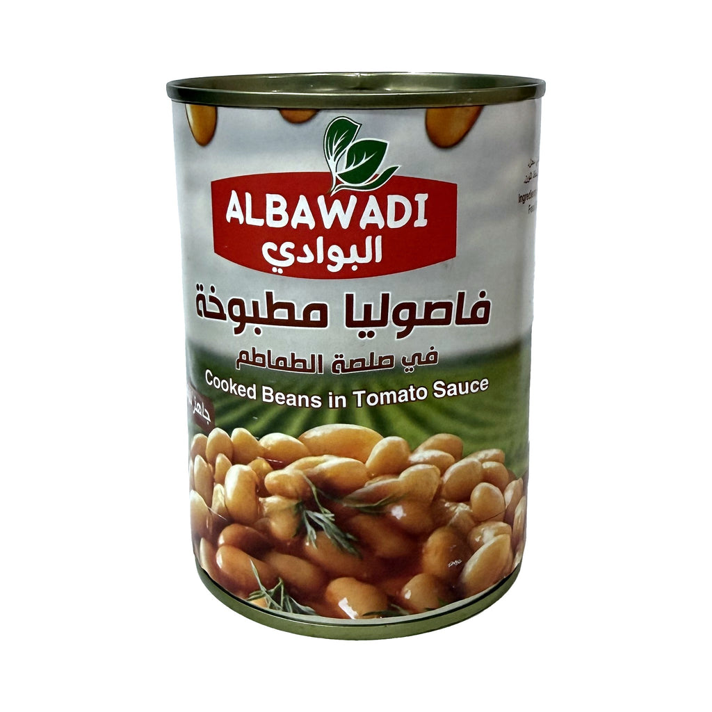 שעועית לבנה מבושלת ברוטב עגבניות Albawadi – 400 גרם